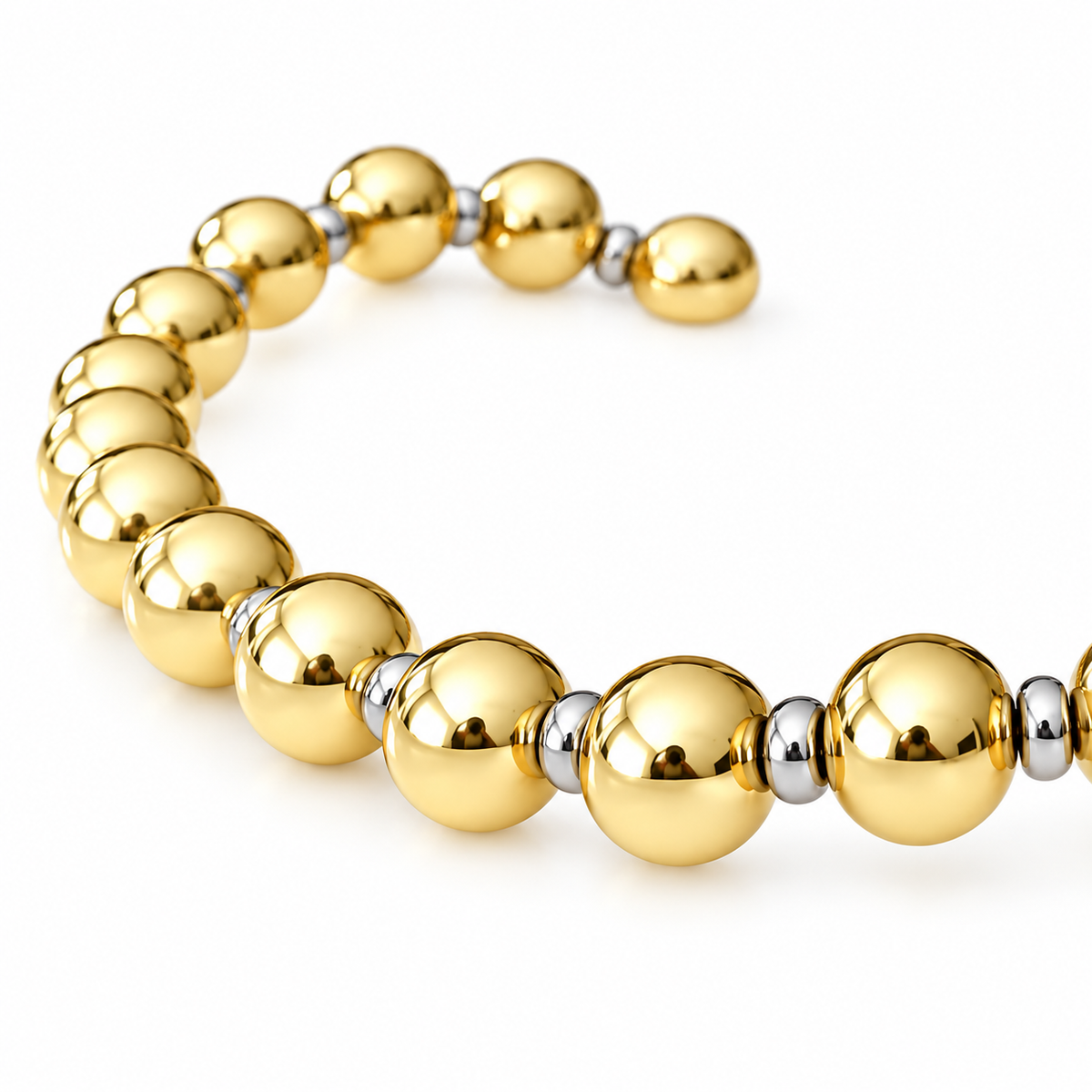 Bold Gold &amp; Silver Beaded Choker