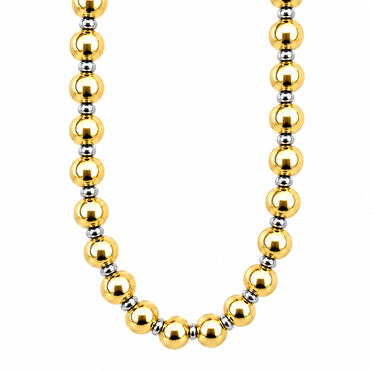 Bold Gold &amp; Silver Beaded Choker