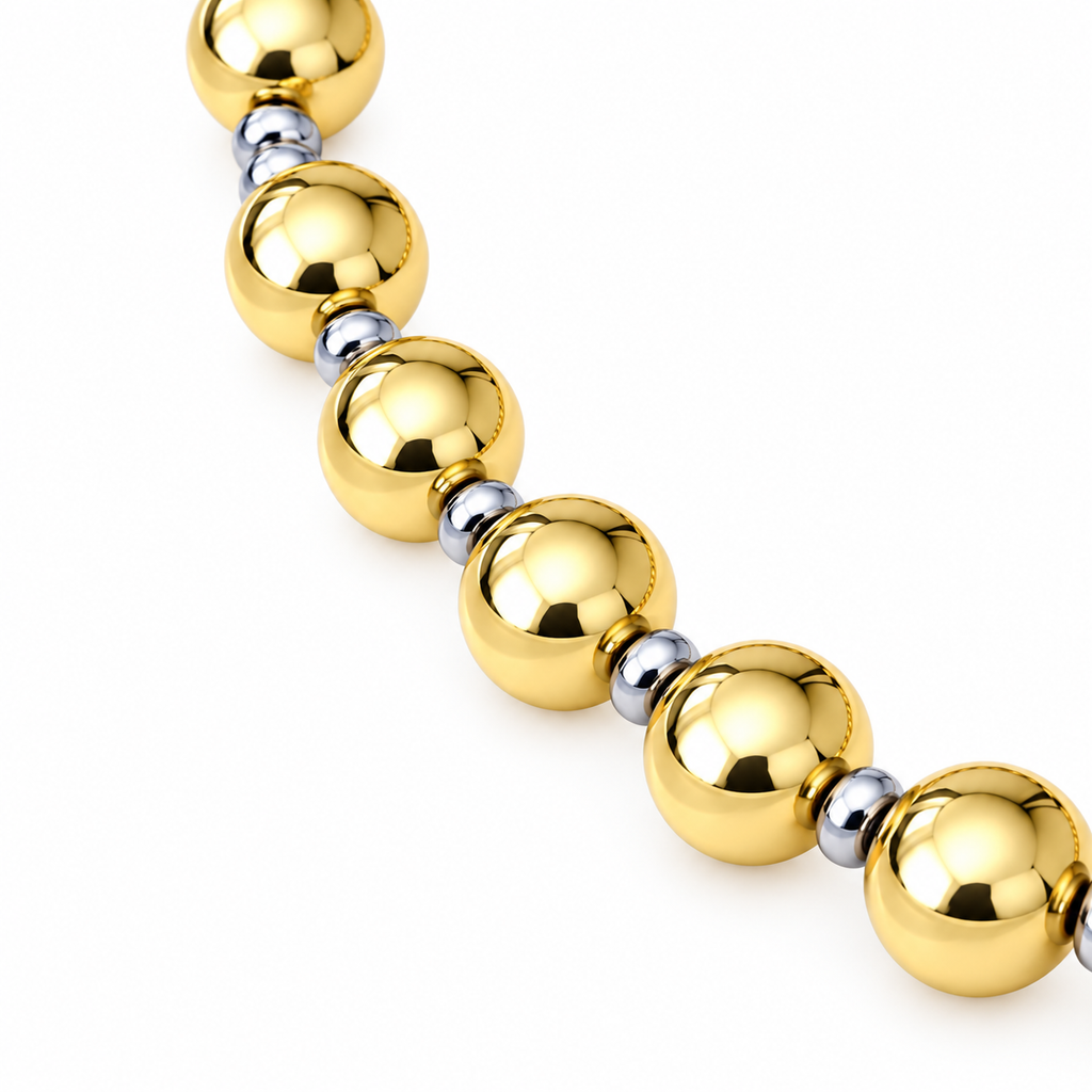 Bold Gold &amp; Silver Beaded Choker