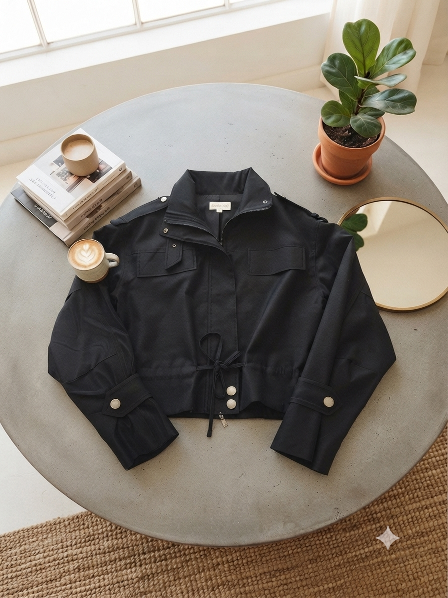 Women’s Utility Woven Jacket with Adjustable Drawstrings