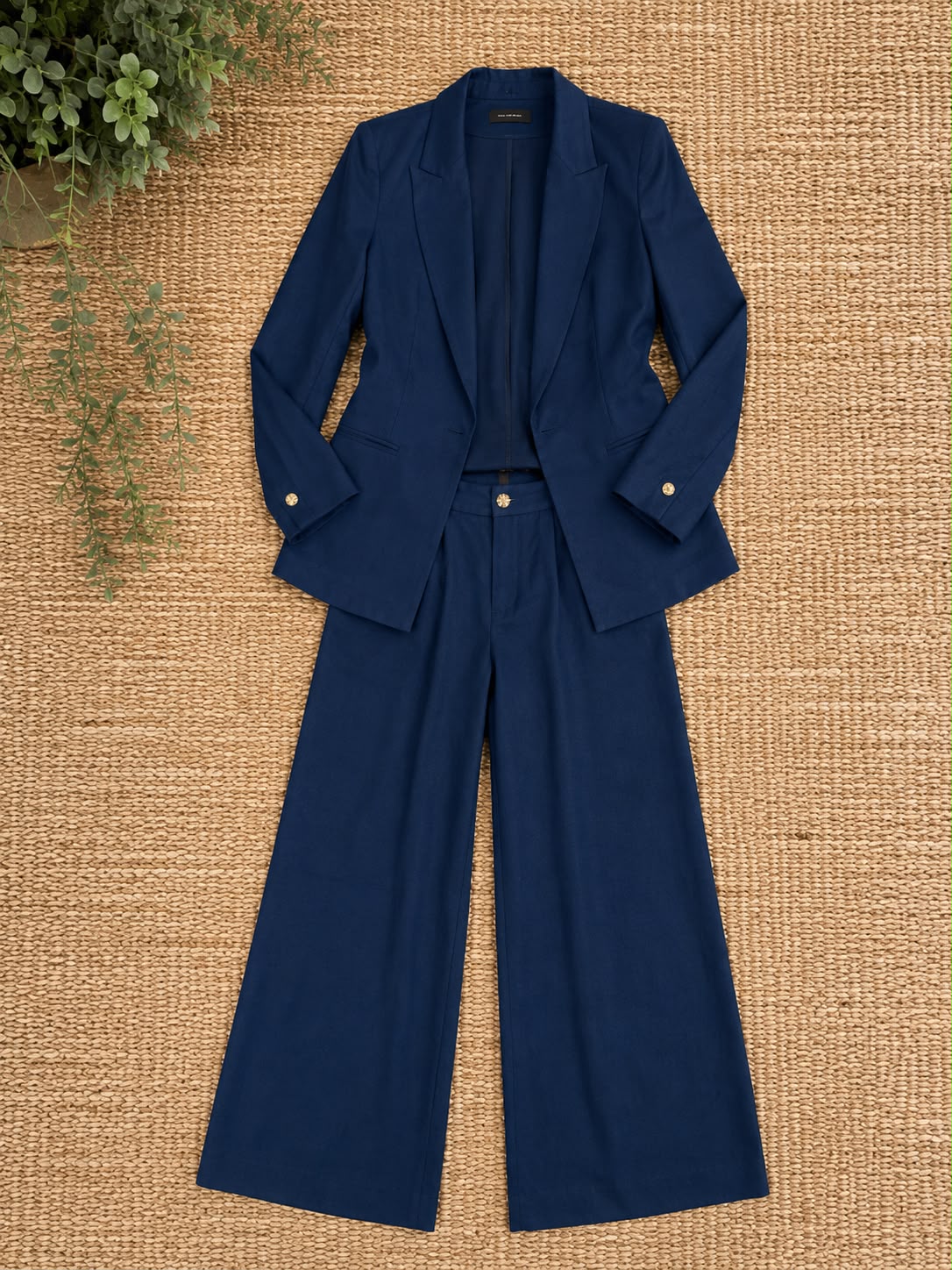 Vicky Solid Linen Blazer Set
