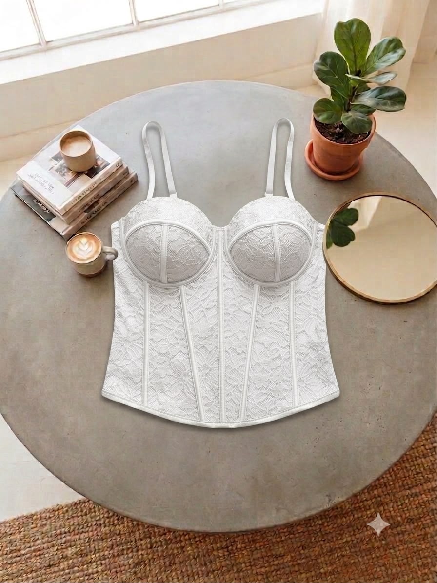 White Lace Corset Top
