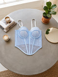 Baby Blue Lace Corset Top