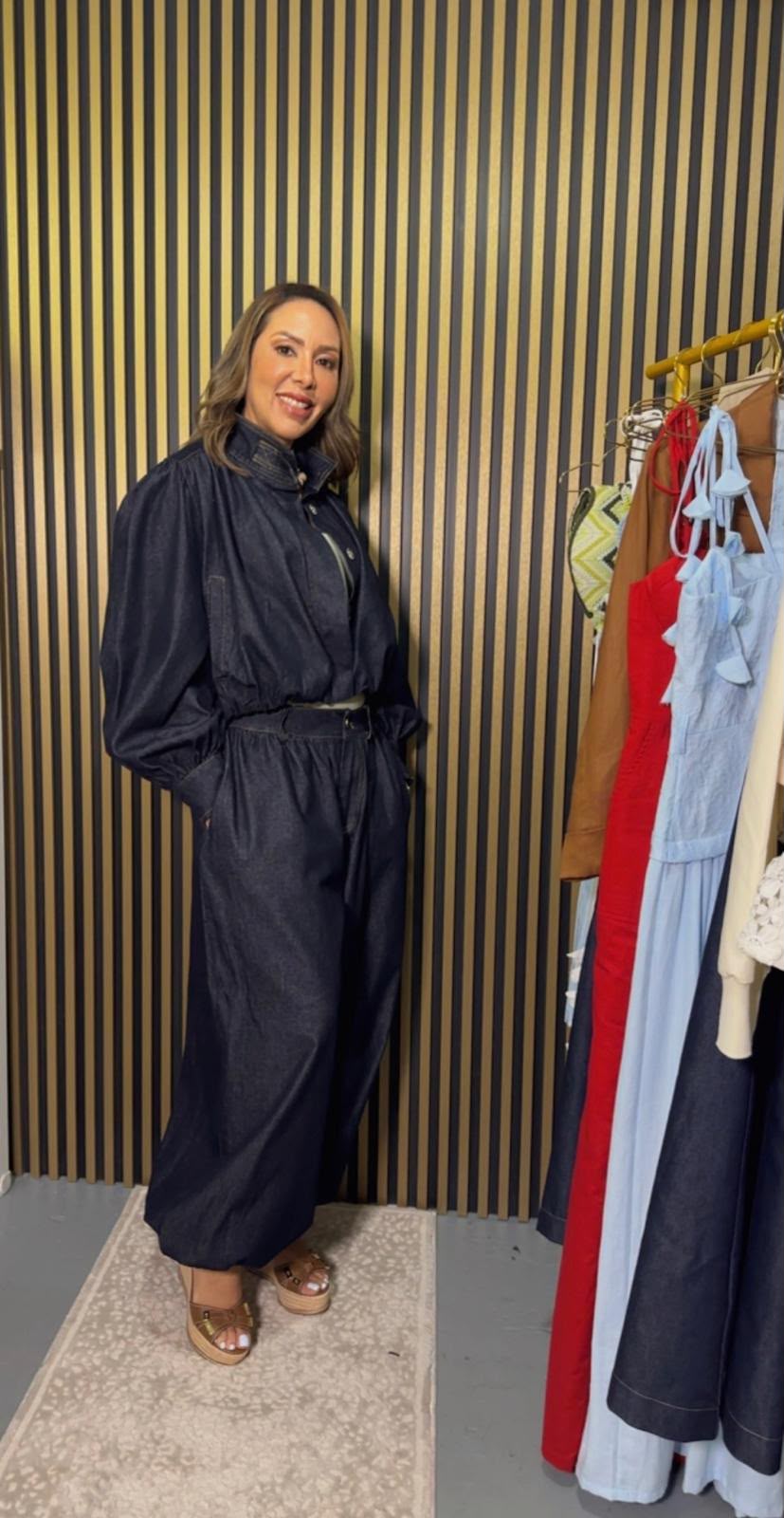 Dark Denim Aladdin Pant Two-Piece Set