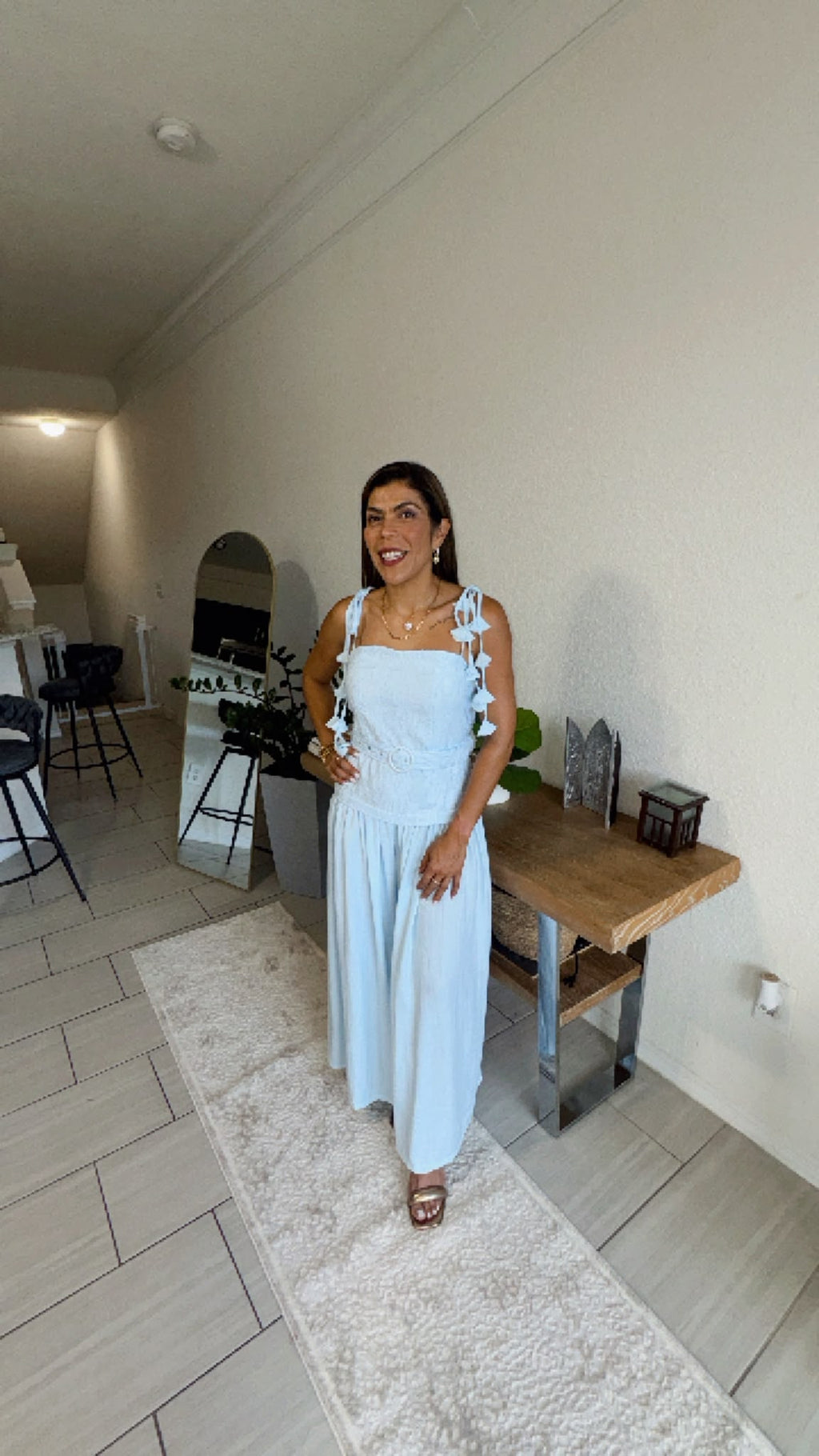 Sleeveless Wide Leg Jumpsuit – Sky Blue